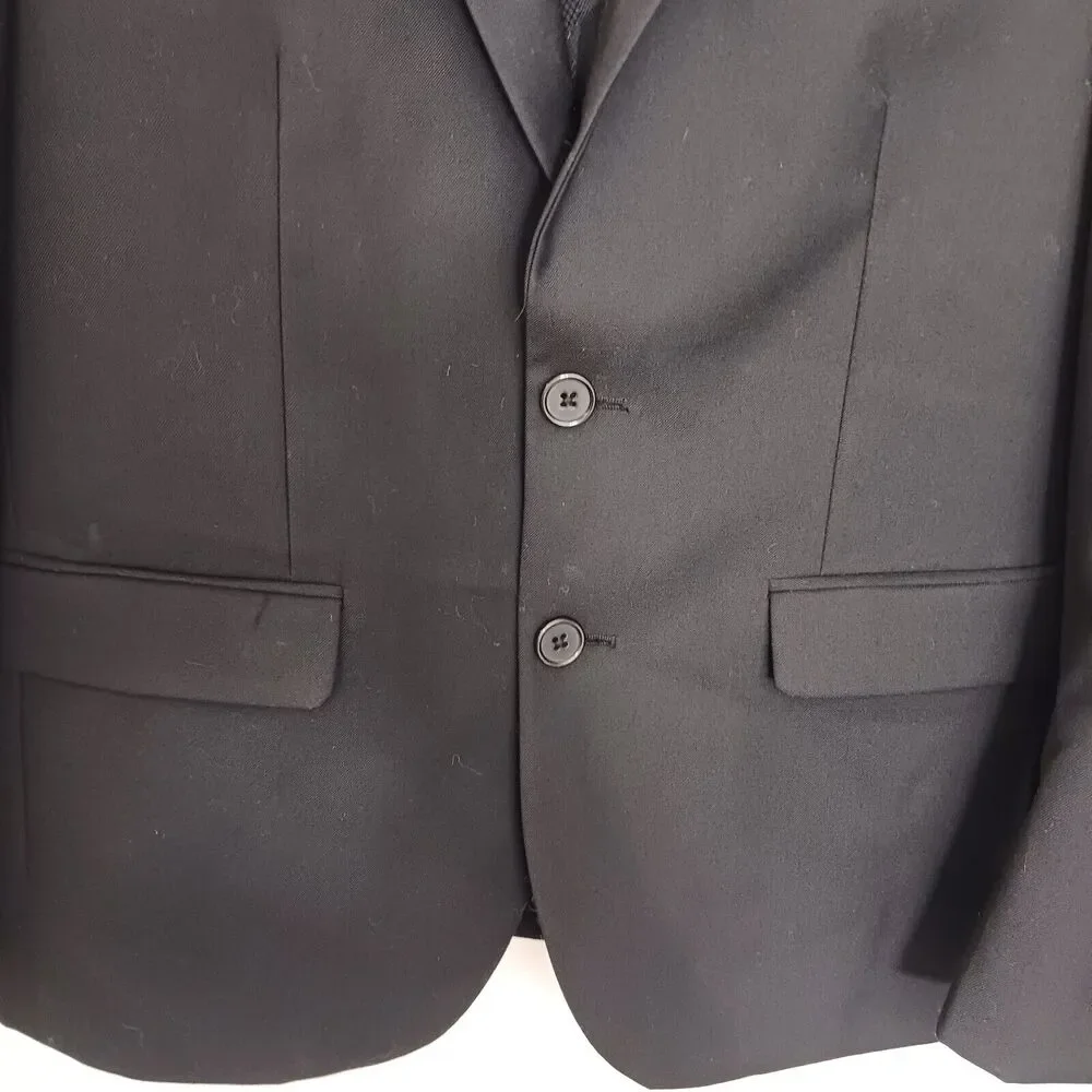 Emerald‎ Zalio Black Men's Professional Blazer 38S / 33W BLACK SB2-Slim Fit